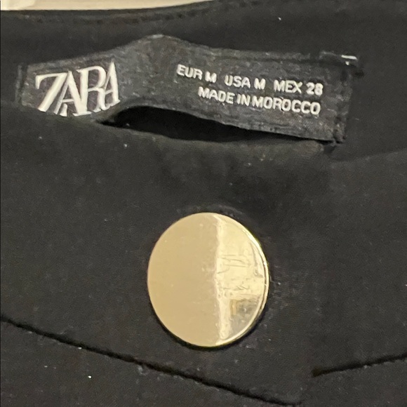 Zara Black Ankle Pants with Gold Details - Picture 5 of 6